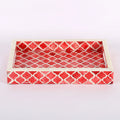 Moroccan Red & White Decorative Tray | 3 Sizes