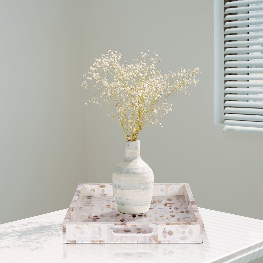 Discovery Jewel Mother of Pearl White Tray | 11x17 & 12x12