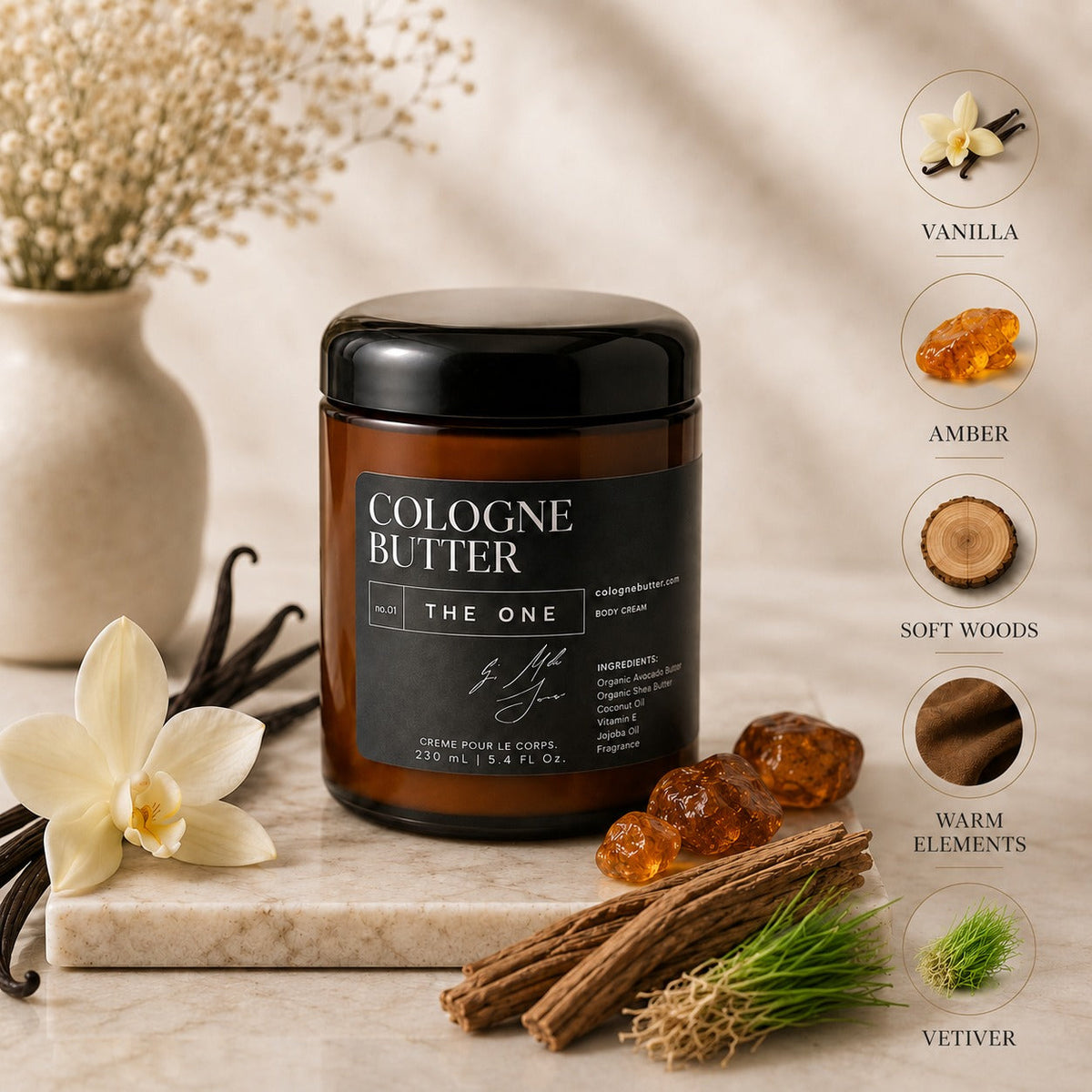 THE ONE Cologne Body Butter, Cedarwood & Vetiver