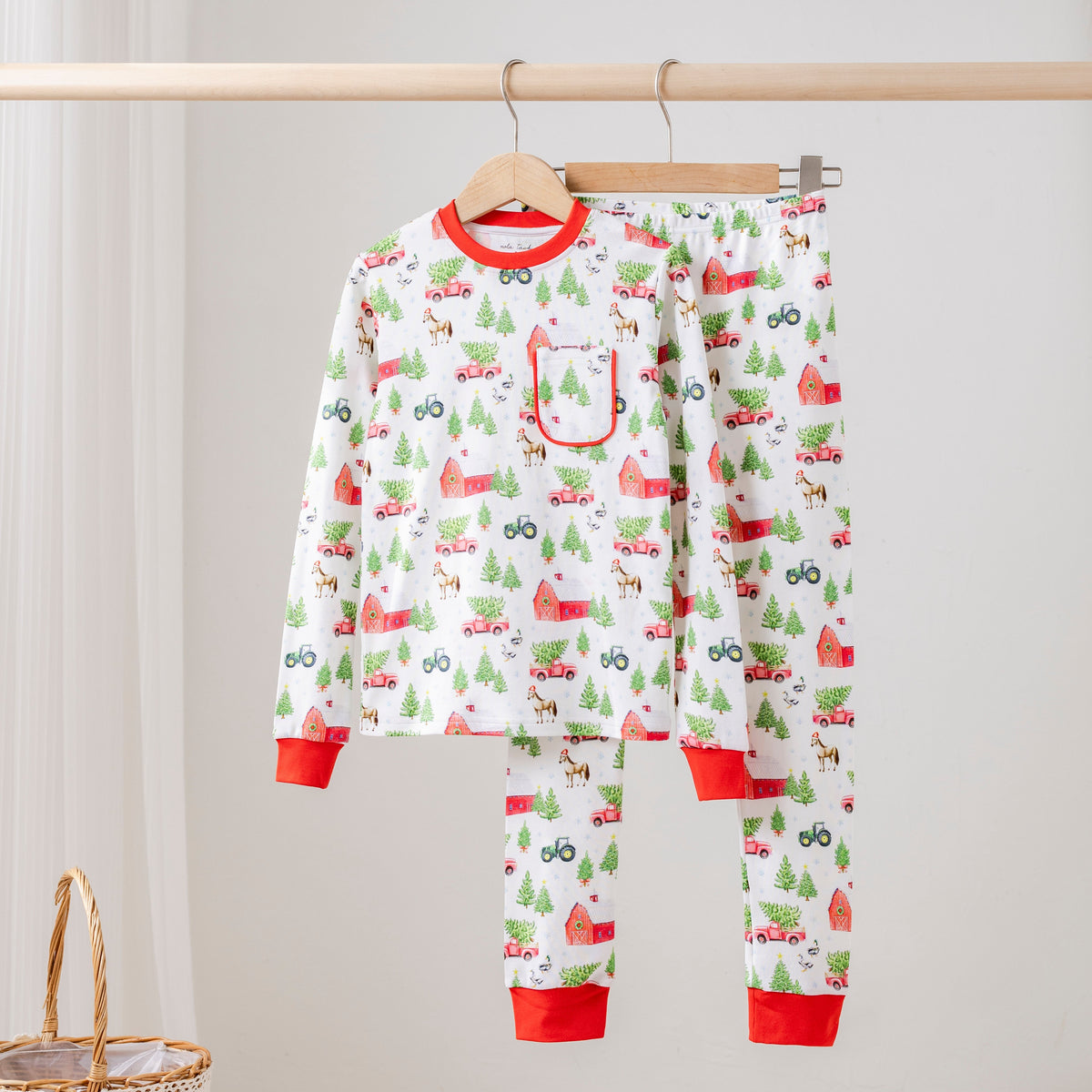 Kids Christmas Tree Farm Organic Cotton Pajamas