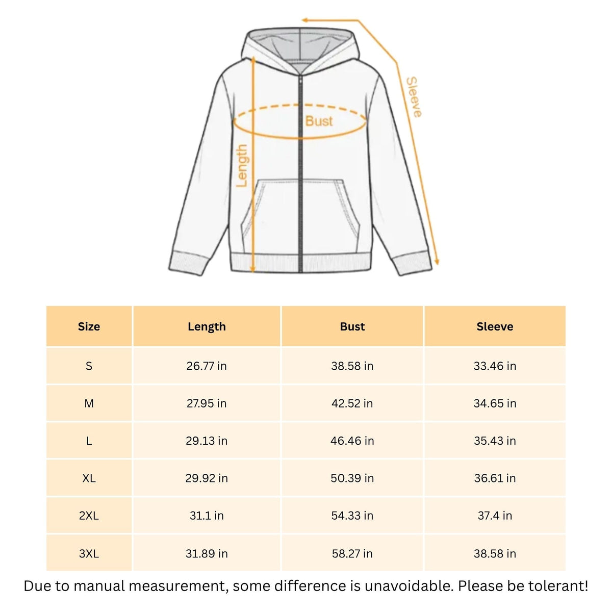 Orange Deer Antler Skull Hunting Graphic Zip-Up Hoodie – Blaze Orange Outdoorsman Outerwear, Wildlife Camo Style Sweatshirt