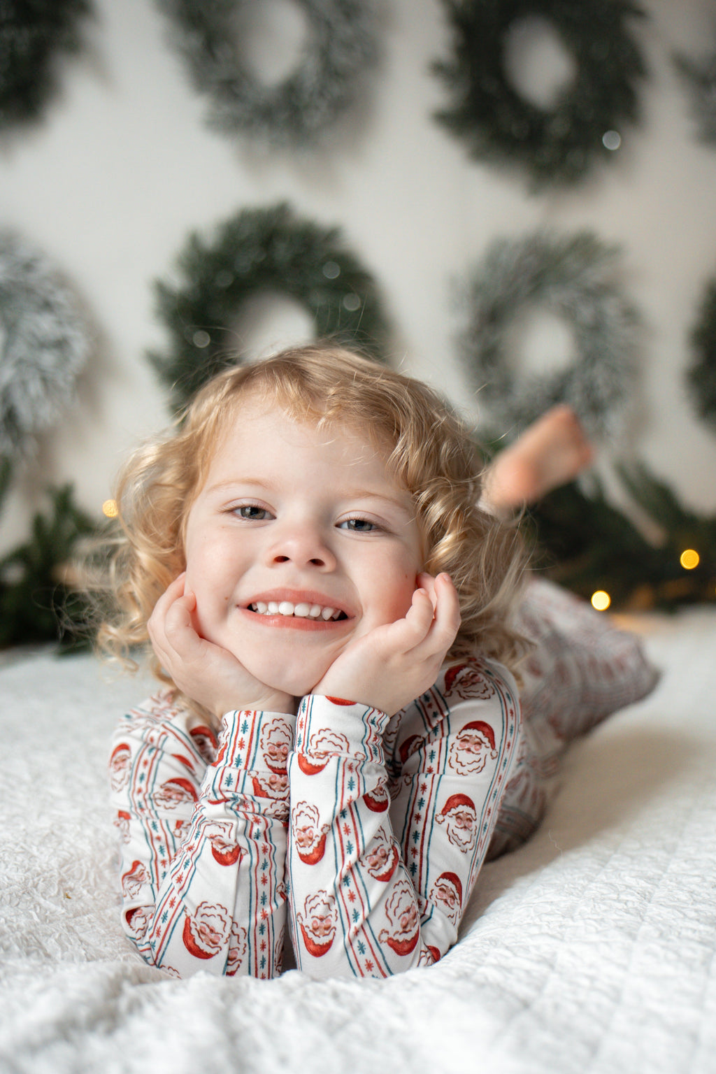 Kids' Vintage Santa Bamboo Christmas Pajama Set