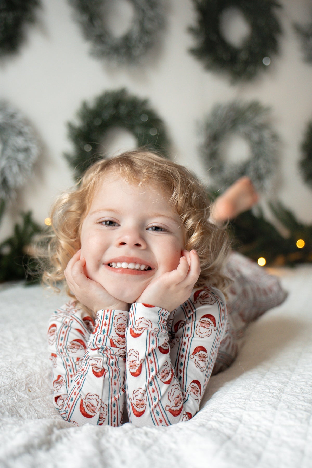 Kids' Vintage Santa Bamboo Christmas Pajama Set