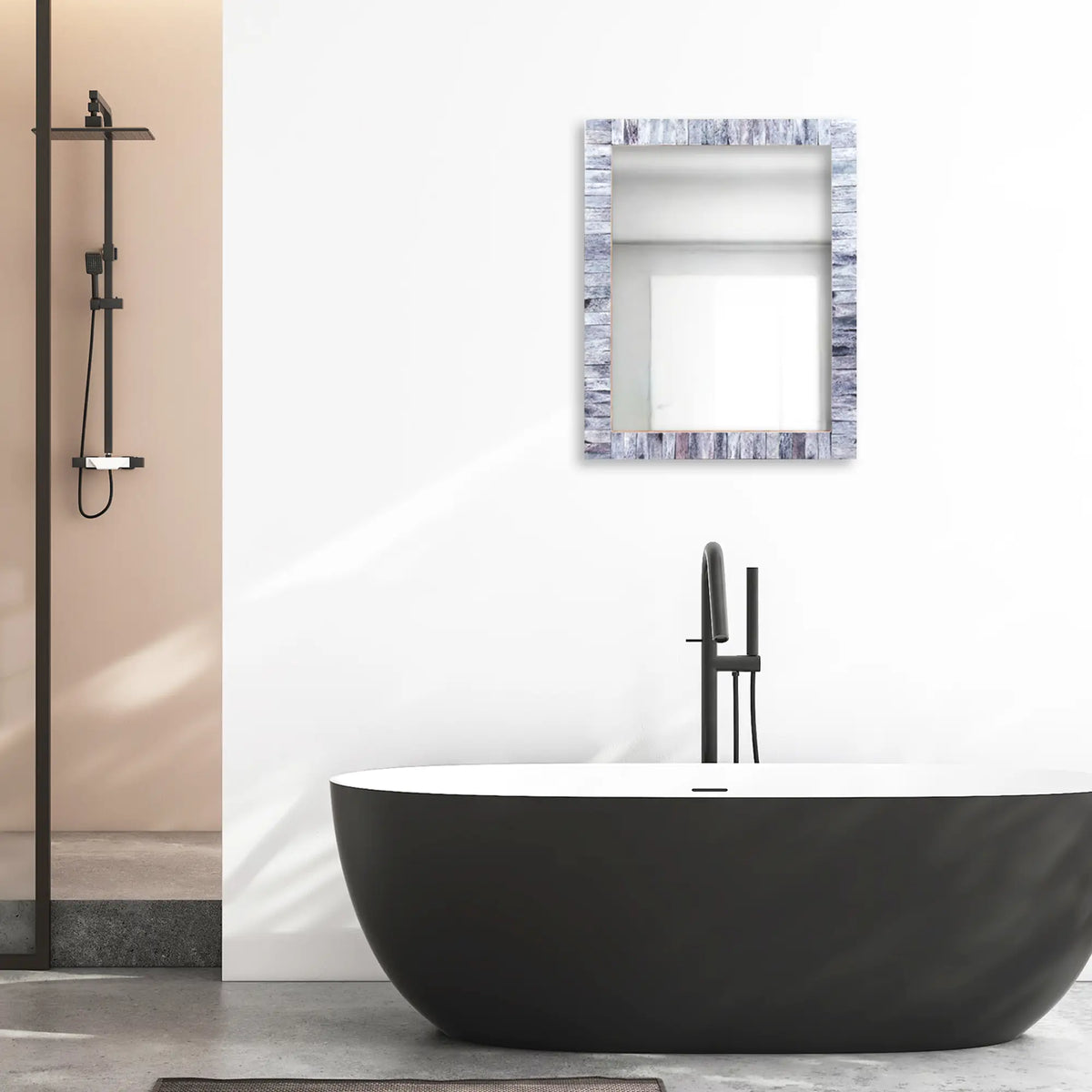Classic Grey Bone Inlay Wall Mirror | 4 Sizes | Made to Order