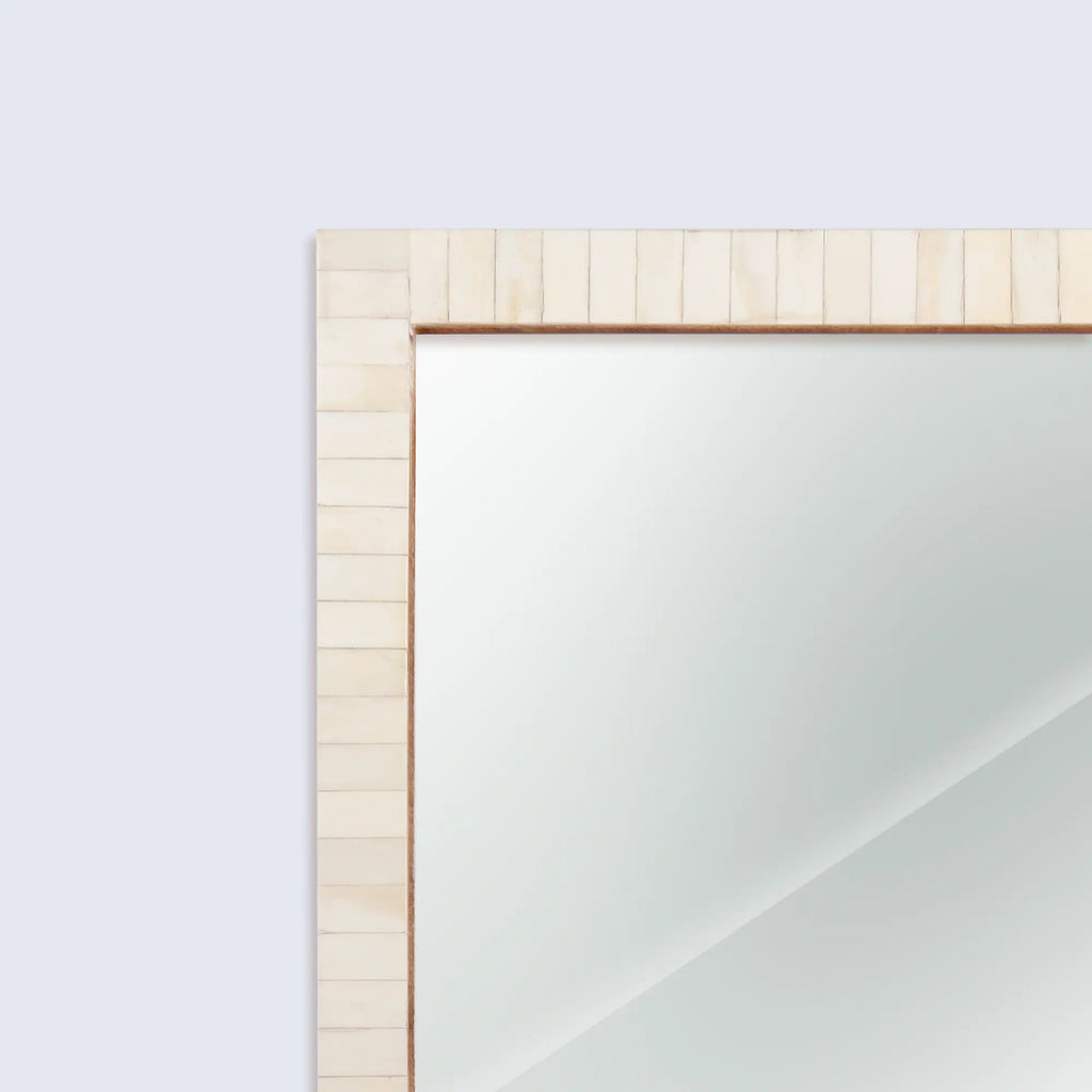 Classic White Bone Inlay Wall Mirror | 3 Sizes | Made to Order