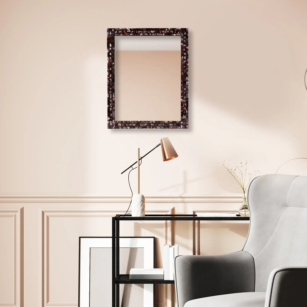 Mother of Pearl Grey Wall Mirror | 7 Sizes | Made to Order
