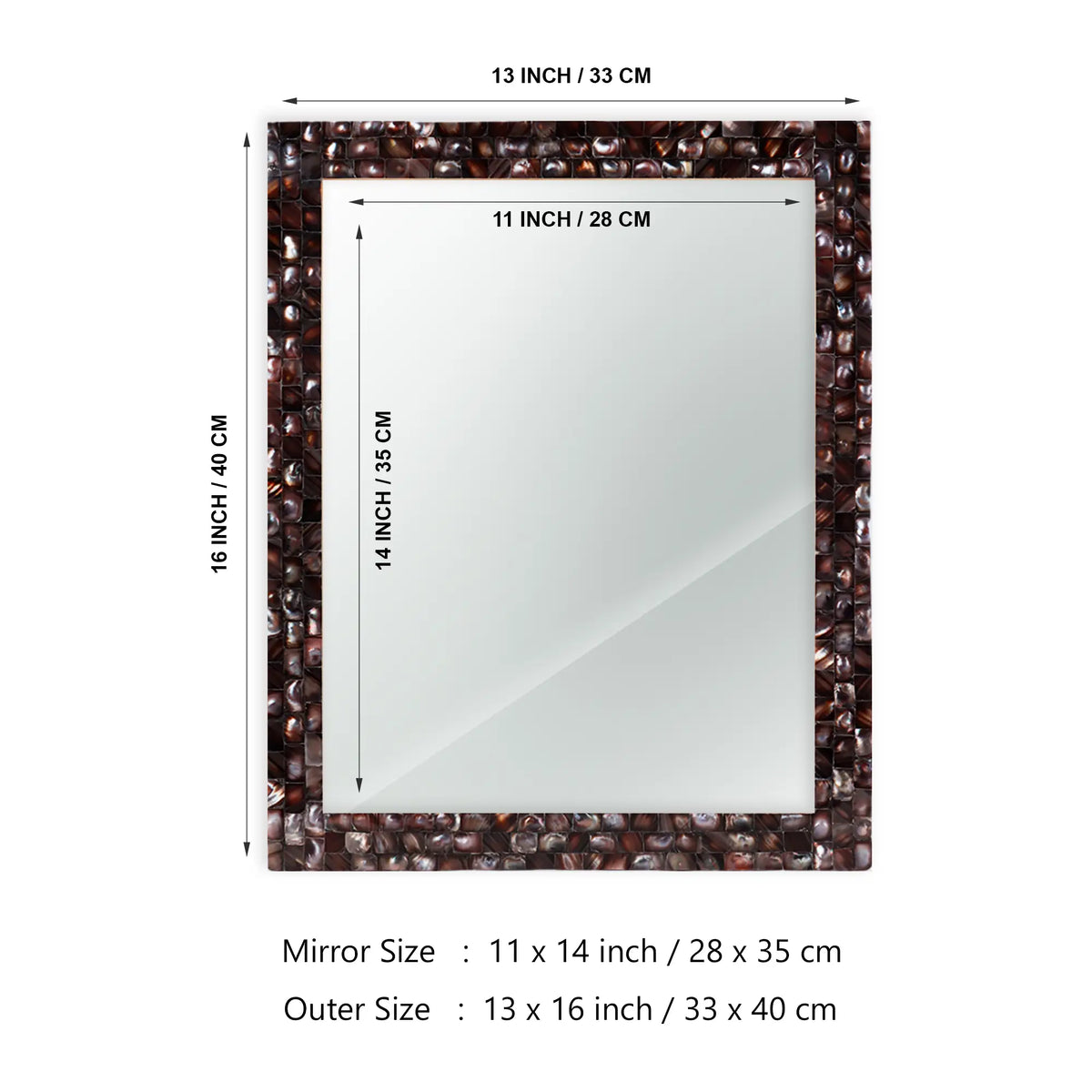 Mother of Pearl Grey Wall Mirror | 7 Sizes | Made to Order