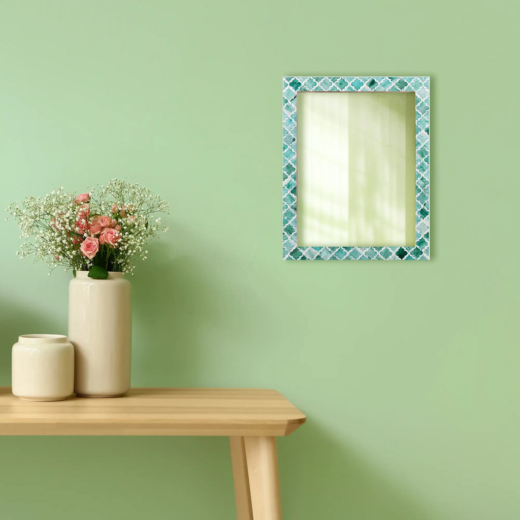 Moroccan Green Bone & Resin Inlay Wall Mirror | 4 Sizes | Made to Order