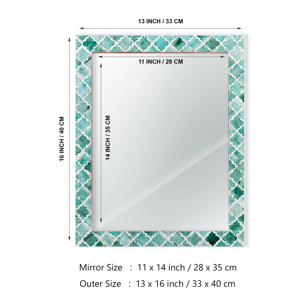 Moroccan Green Bone & Resin Inlay Wall Mirror | 4 Sizes | Made to Order
