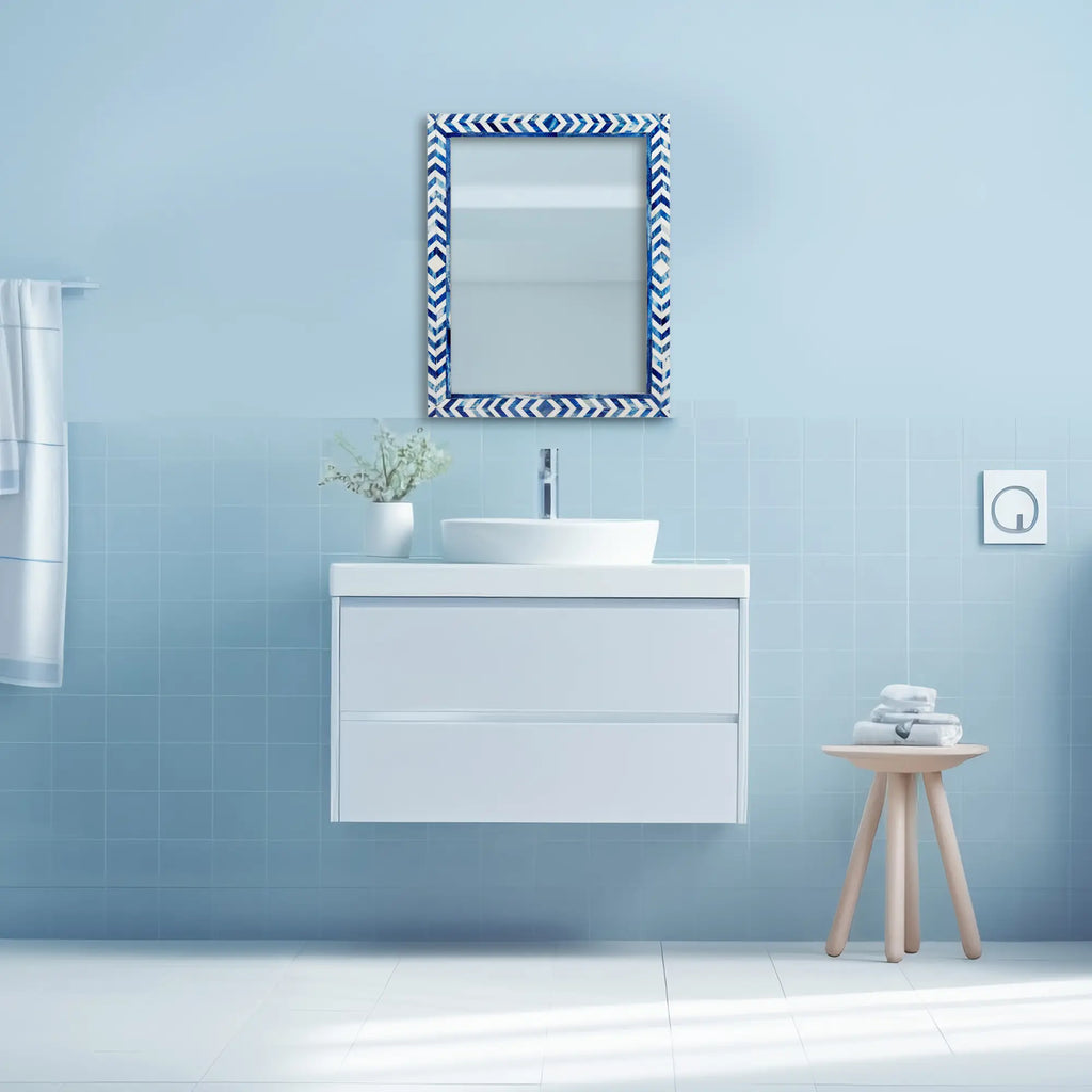 Taj Blue Bone Inlay Wall Mirror | 4 Sizes | Made to Order