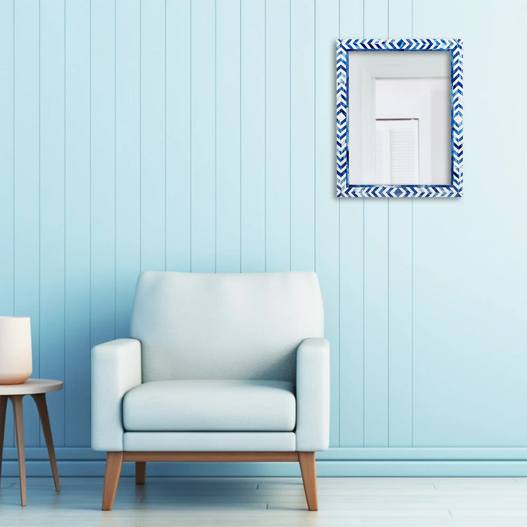 Taj Blue Bone Inlay Wall Mirror | 4 Sizes | Made to Order