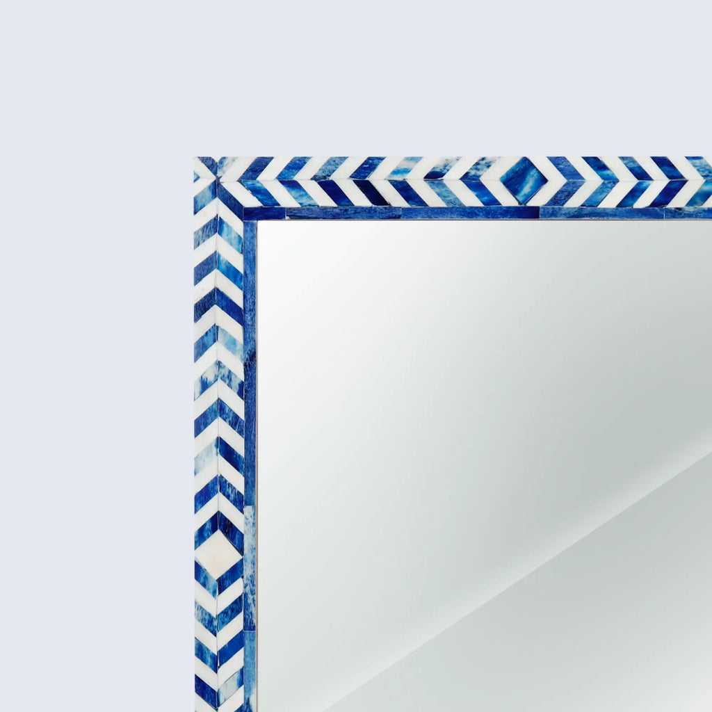 Taj Blue Bone Inlay Wall Mirror | 4 Sizes | Made to Order