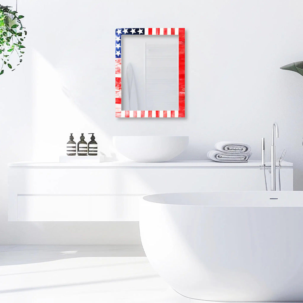 US Flag Bone & Resin Inlay Wall Mirror | 4 Sizes | Pre-Order