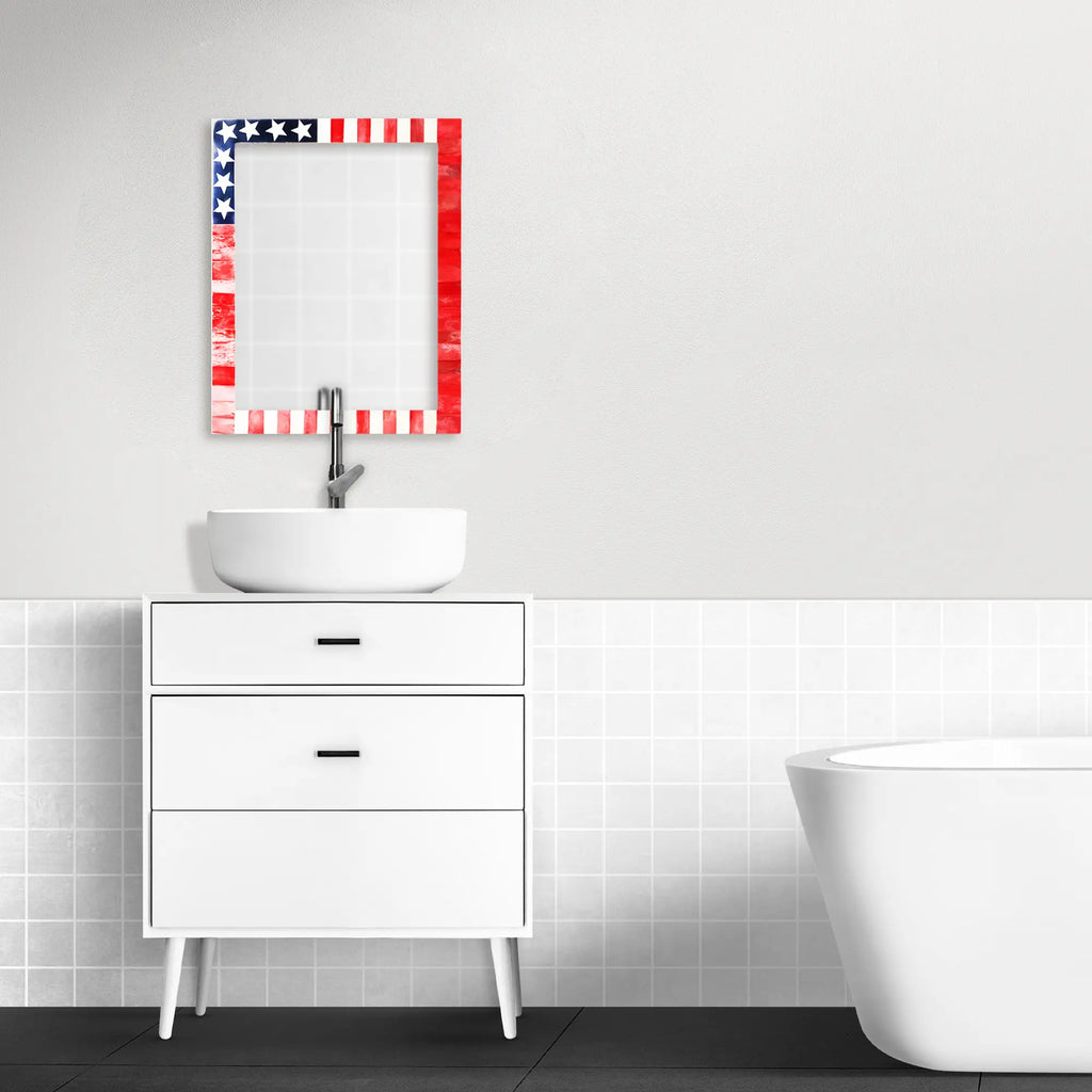 US Flag Bone & Resin Inlay Wall Mirror | 4 Sizes | Pre-Order