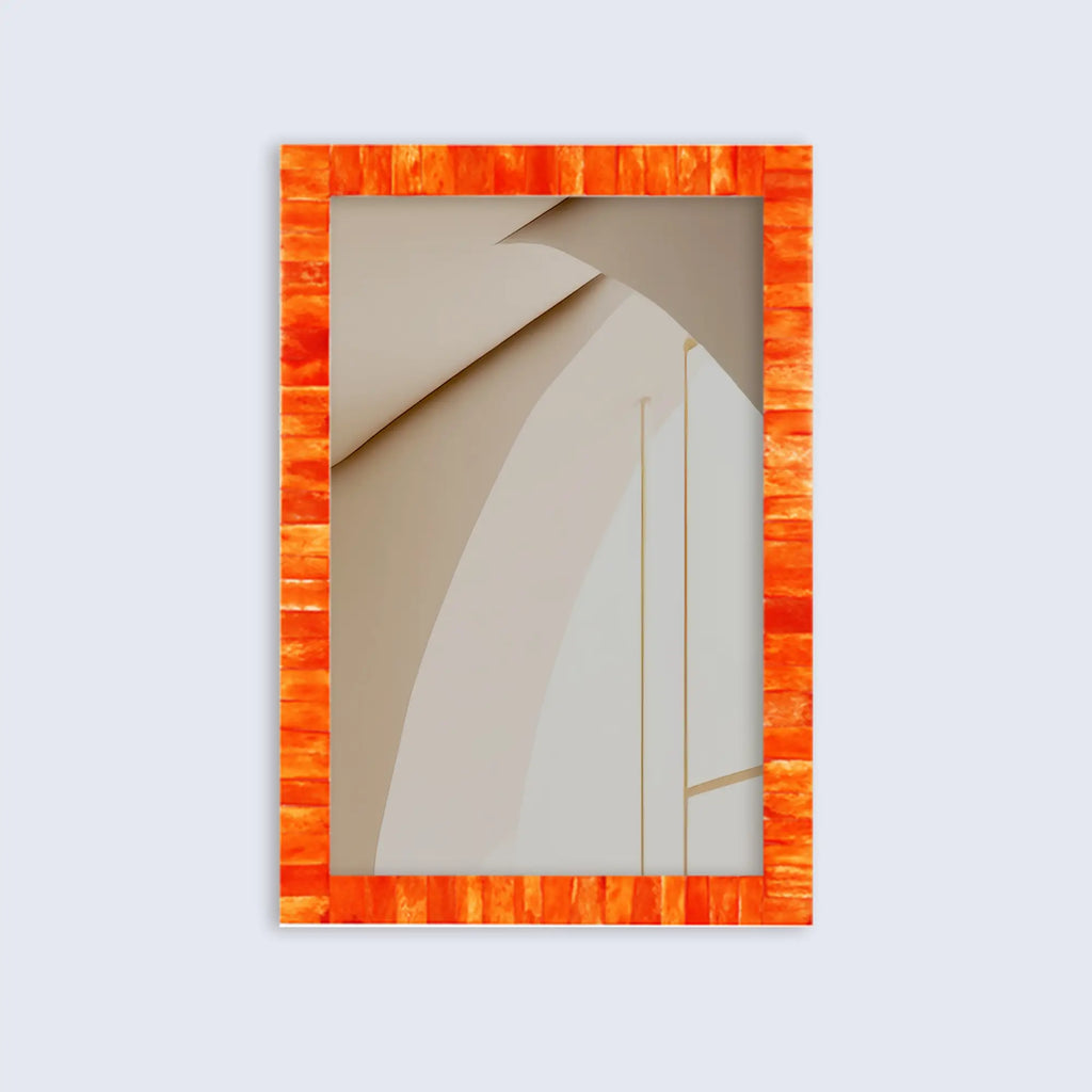 Classic Orange Bone Inlay Wall Mirror | 8 Sizes | Made to Order