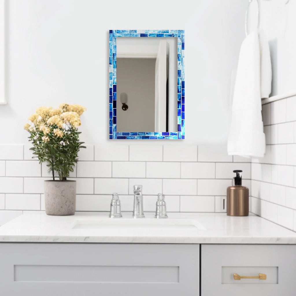 Indigo Bone Inlay Wall Mirror | 8 Sizes | Made to Order