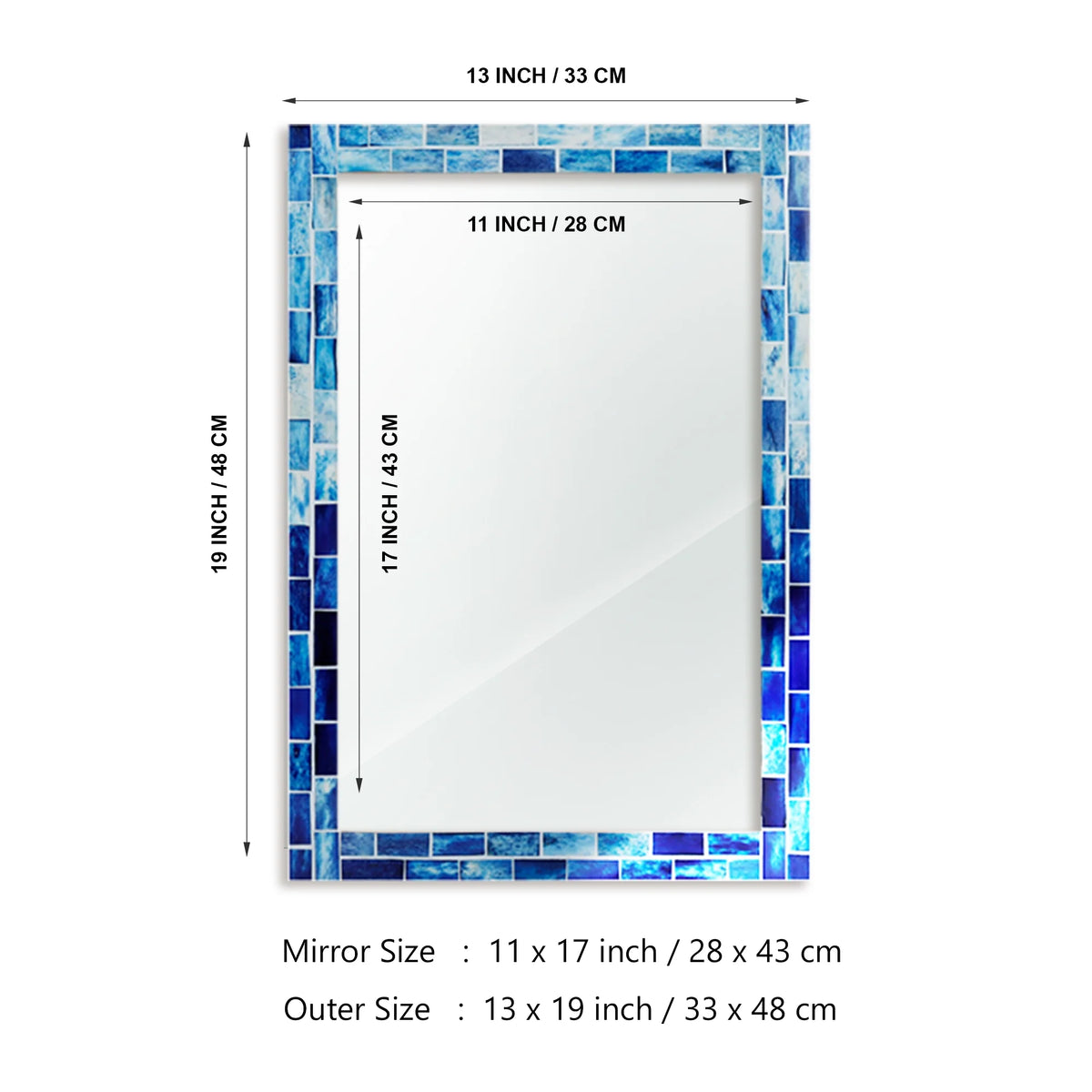 Indigo Bone Inlay Wall Mirror | 8 Sizes | Made to Order