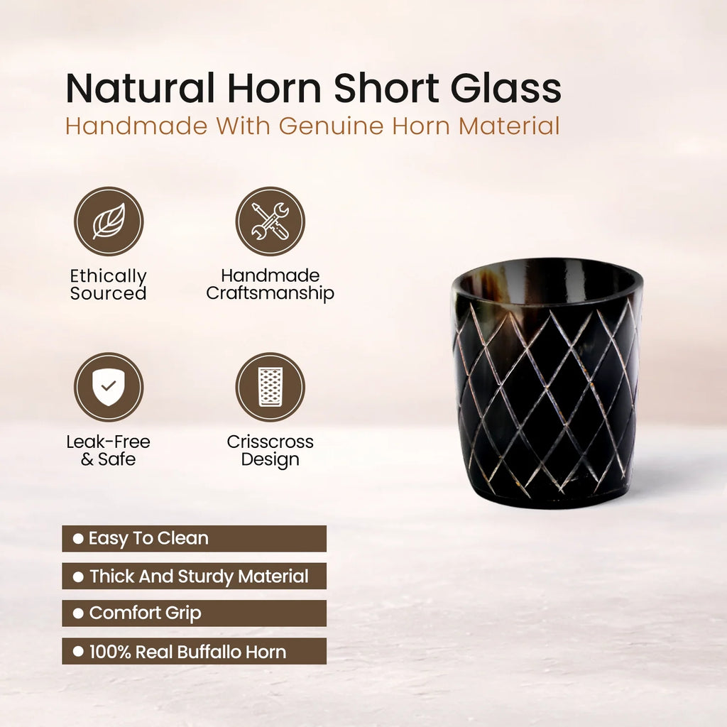 Crisscross Real Horn Shot Glasses | Set of 4, 8 or 12