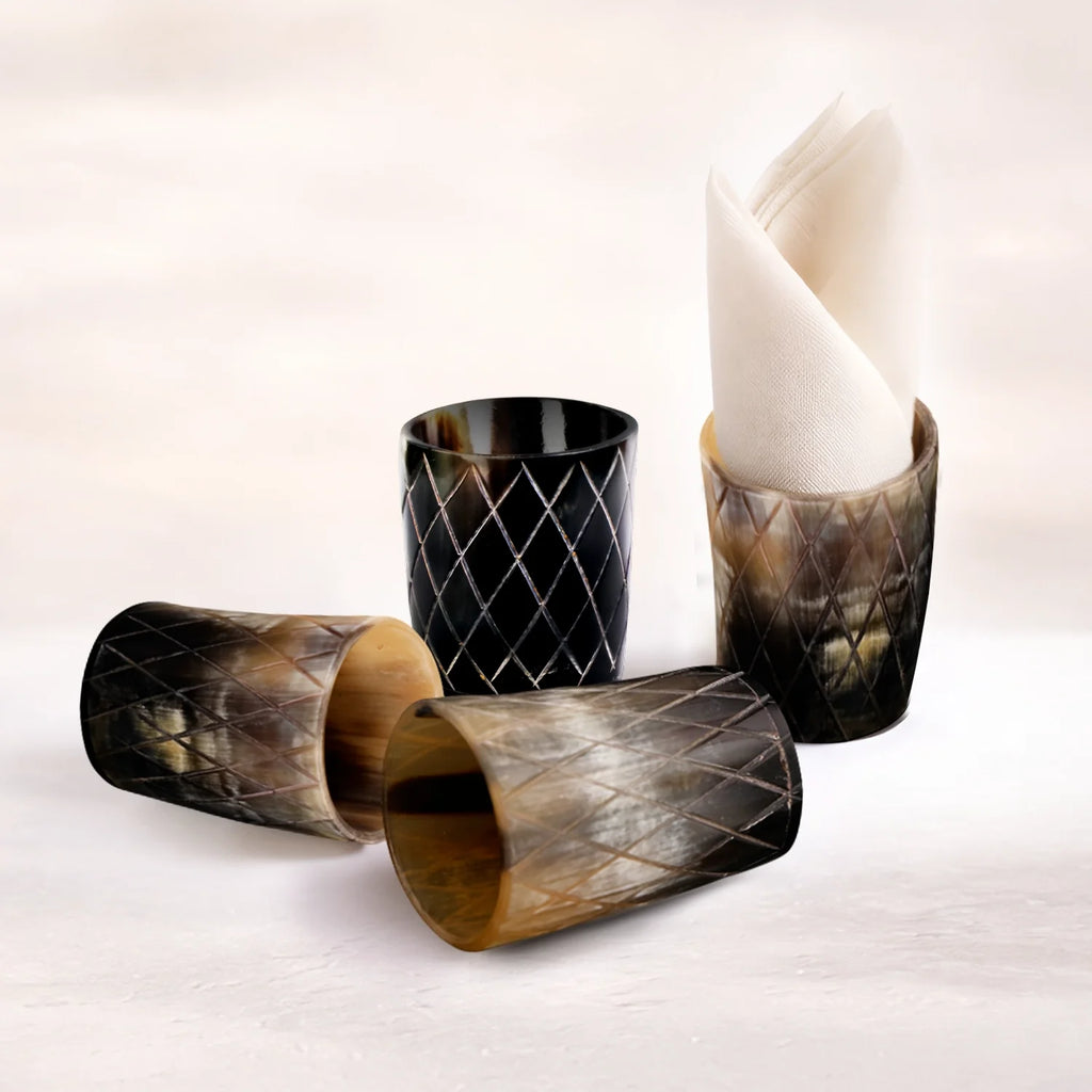 Crisscross Real Horn Shot Glasses | Set of 4, 8 or 12