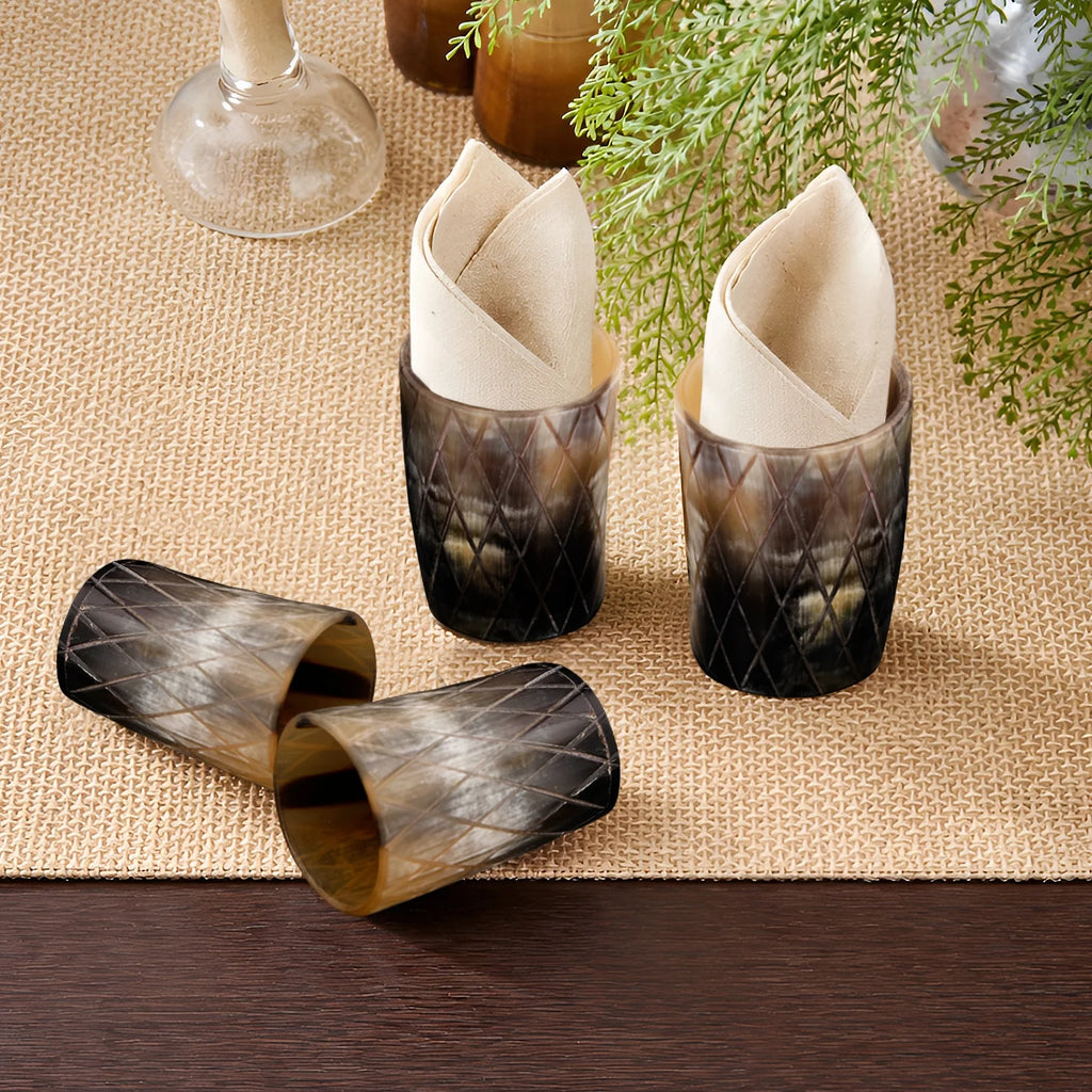 Crisscross Real Horn Shot Glasses | Set of 4, 8 or 12