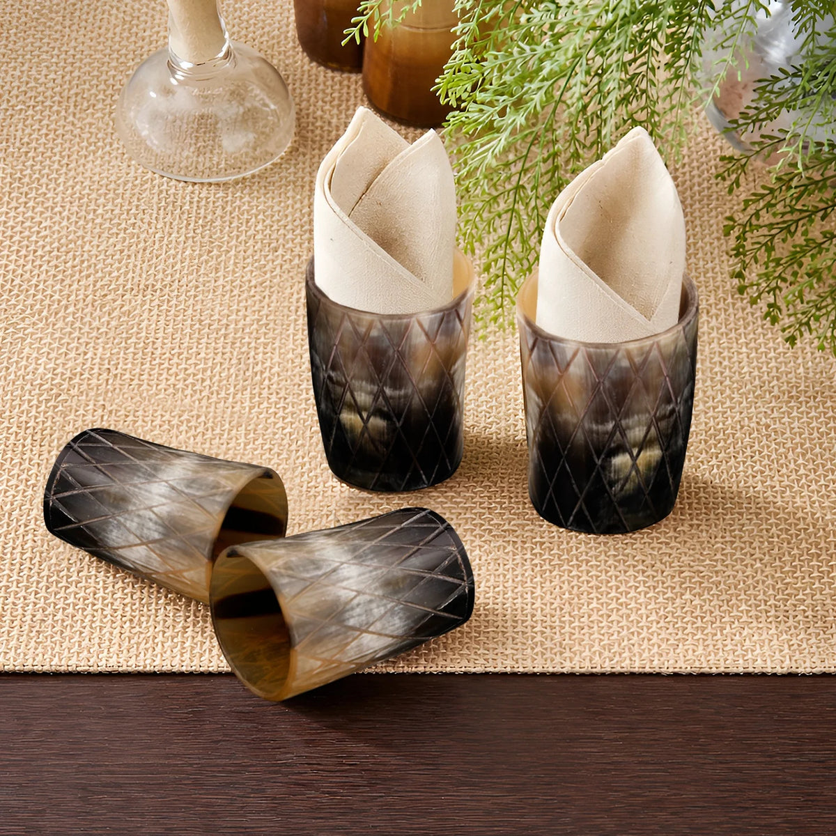 Crisscross Real Horn Shot Glasses | Set of 4, 8 or 12