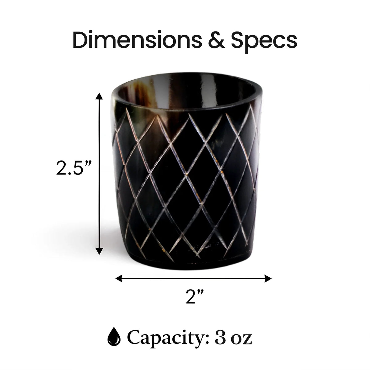 Crisscross Real Horn Shot Glasses | Set of 4, 8 or 12
