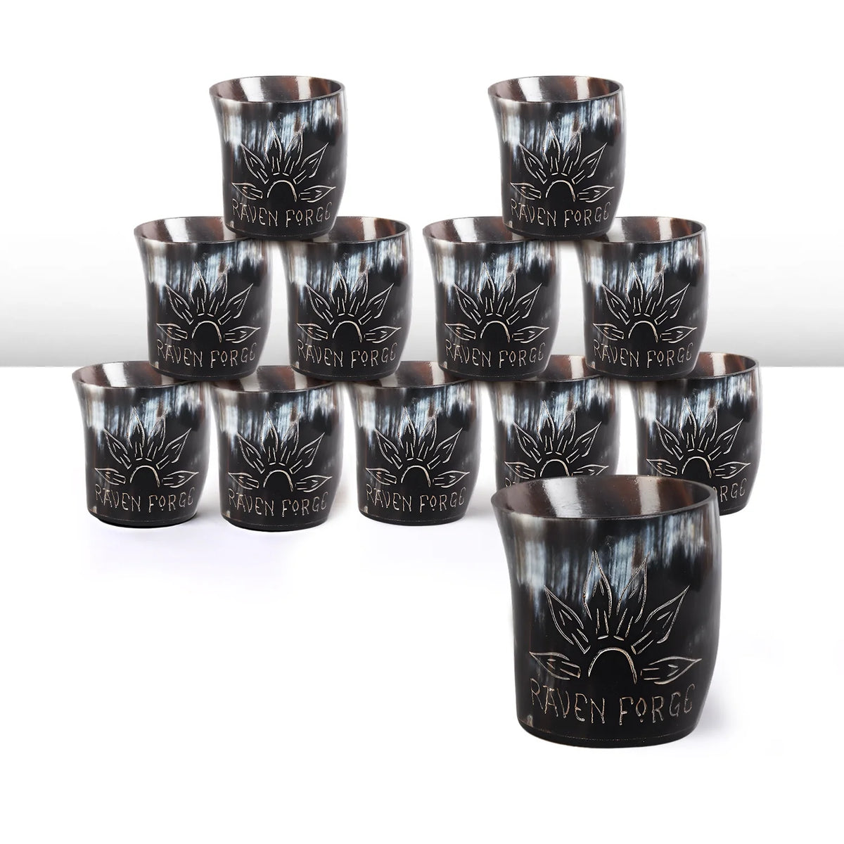 Sunburst Real Horn Shot Glasses | Set of 4, 8 or 12