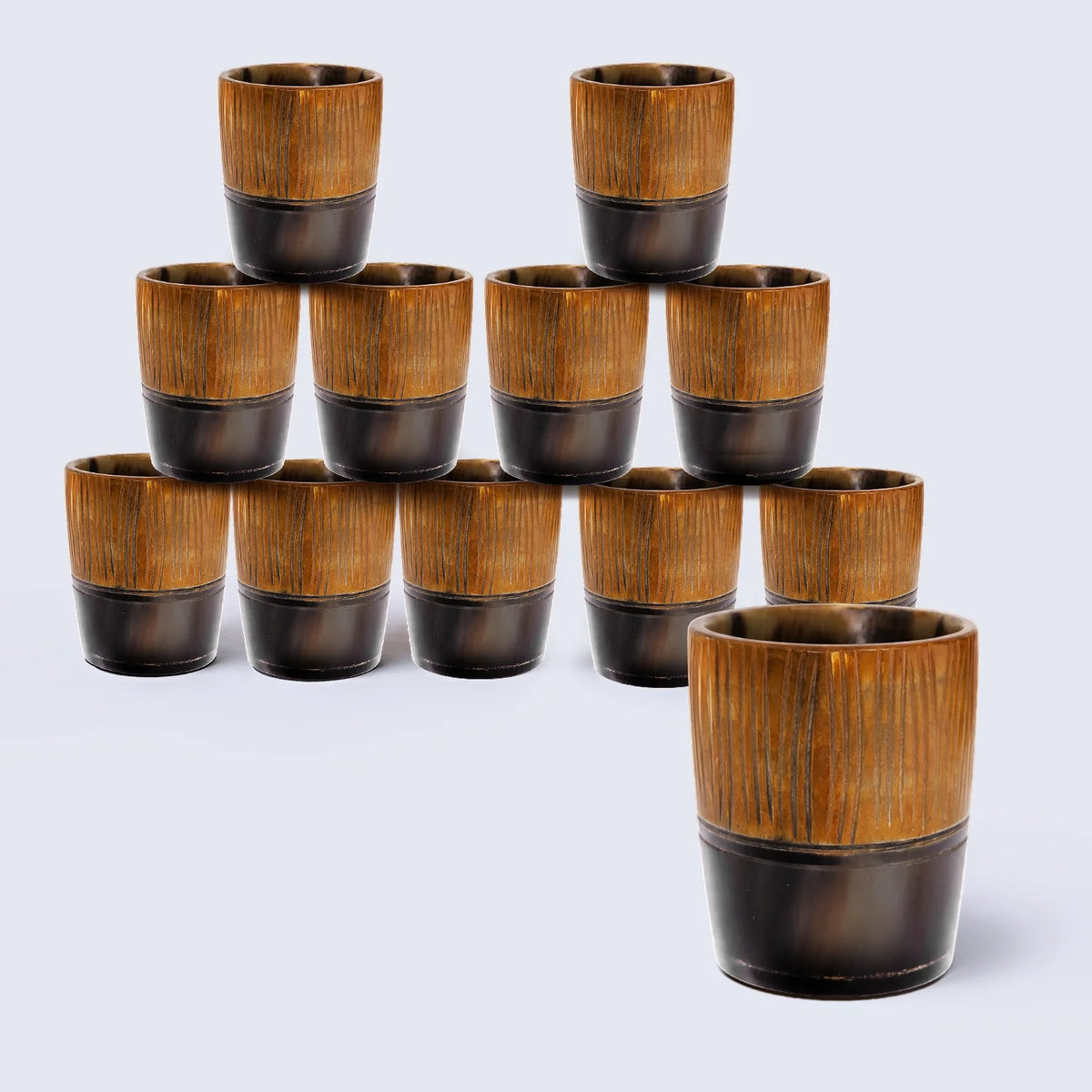 Stripes Real Horn Shot Glasses | Set of 4, 8 or 12