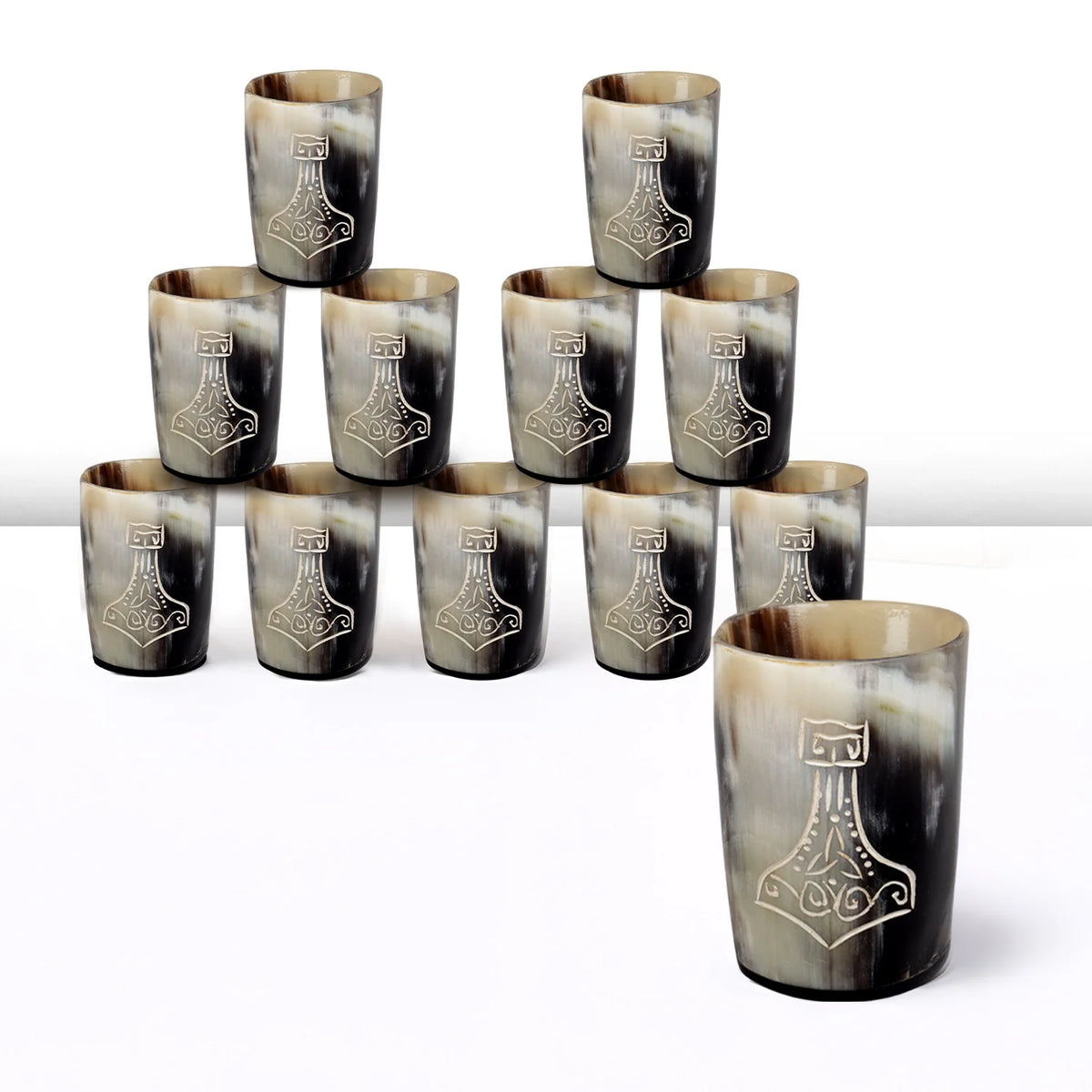 Nordic Hammer Real Horn Shot Glasses | Set of 4, 8 or 12