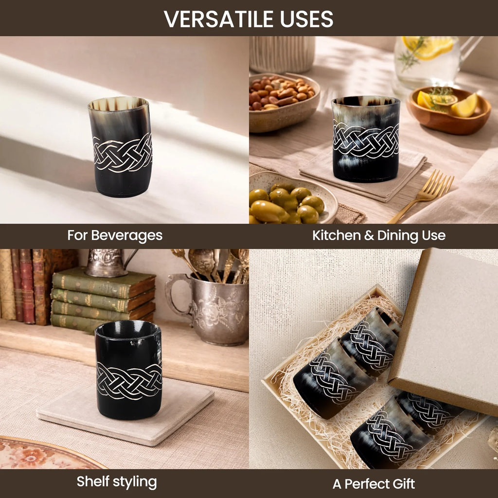Knot Real Horn Shot Glasses | Set of 4, 8 or 12