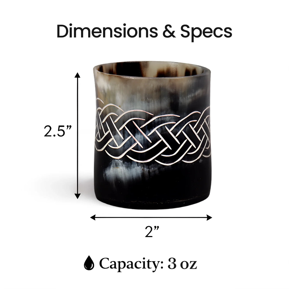 Knot Real Horn Shot Glasses | Set of 4, 8 or 12