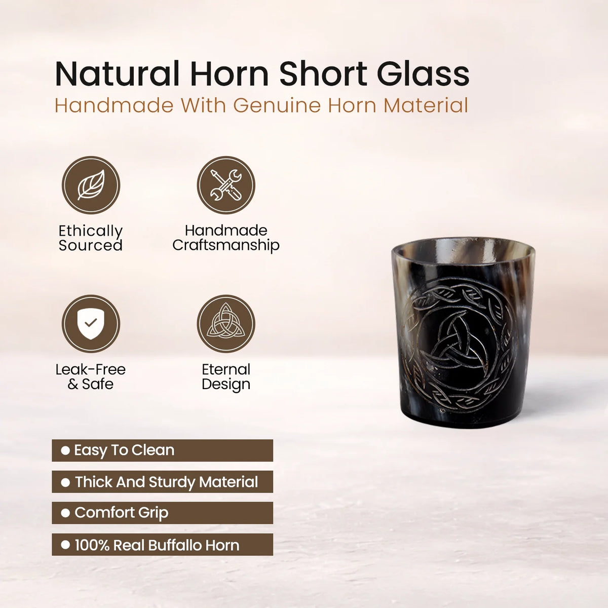 Eternal Real Horn Shot Glasses | Set of 4, 8 or 12