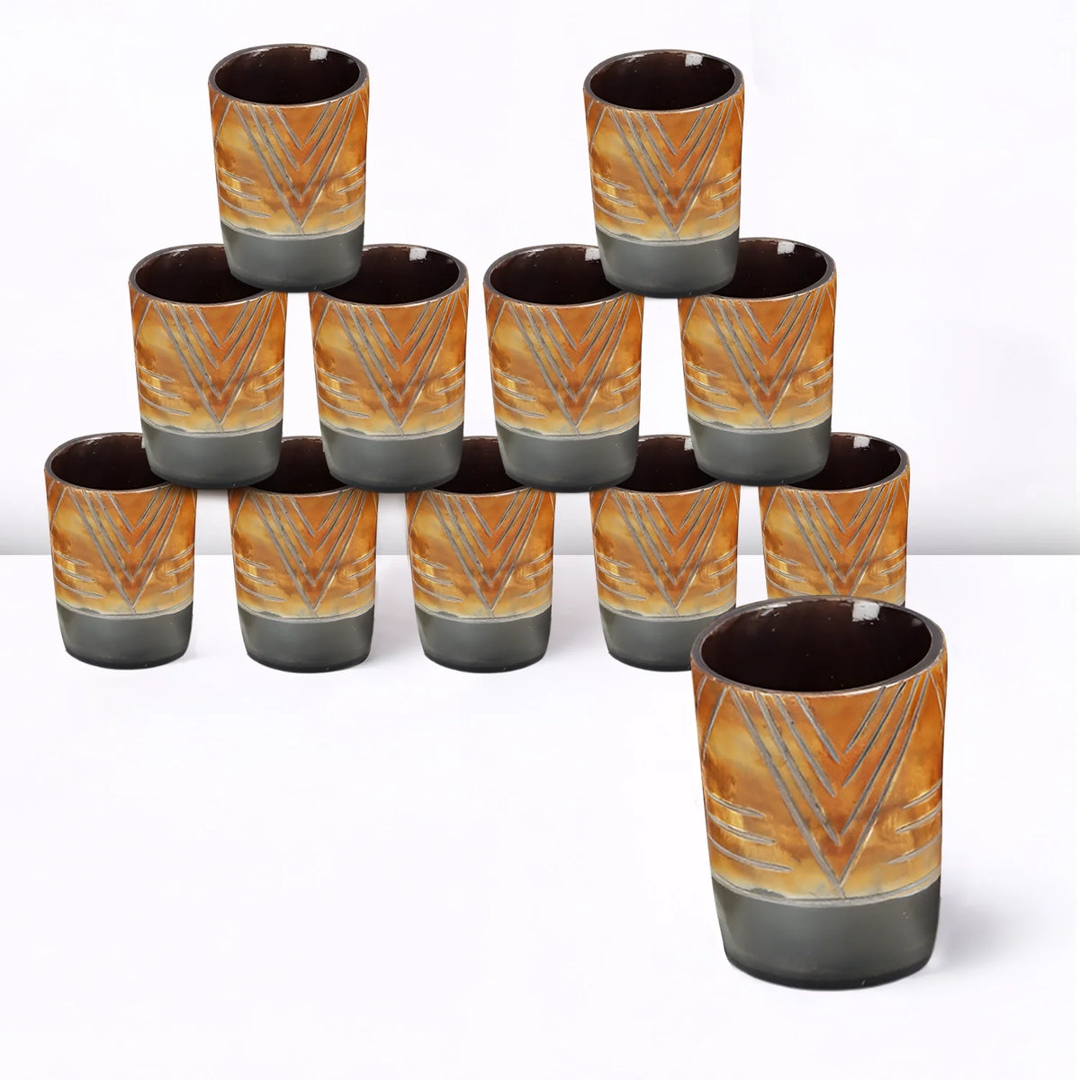 Tribal Chevron Real Horn Shot Glasses | Set of 4, 8 or 12