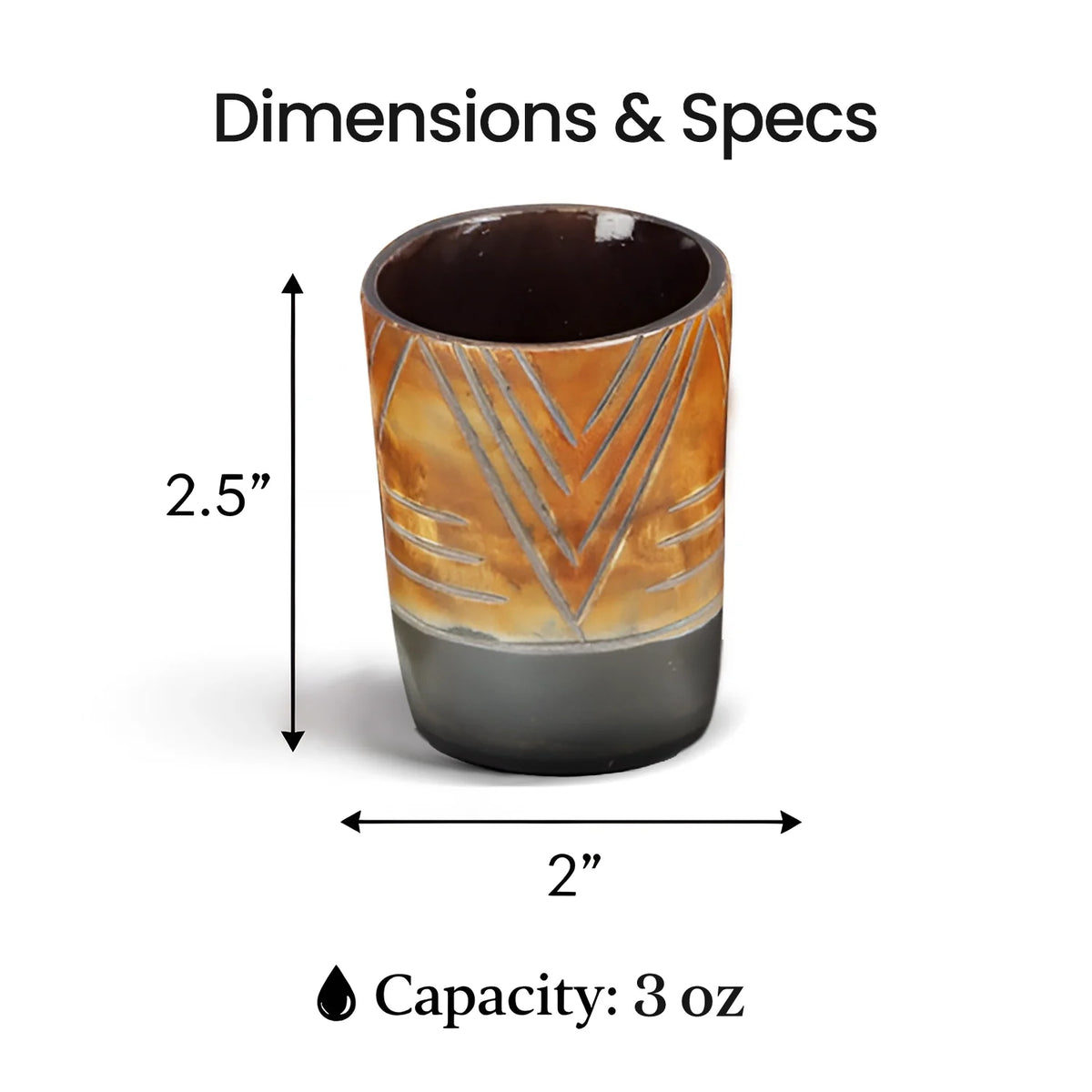 Tribal Chevron Real Horn Shot Glasses | Set of 4, 8 or 12