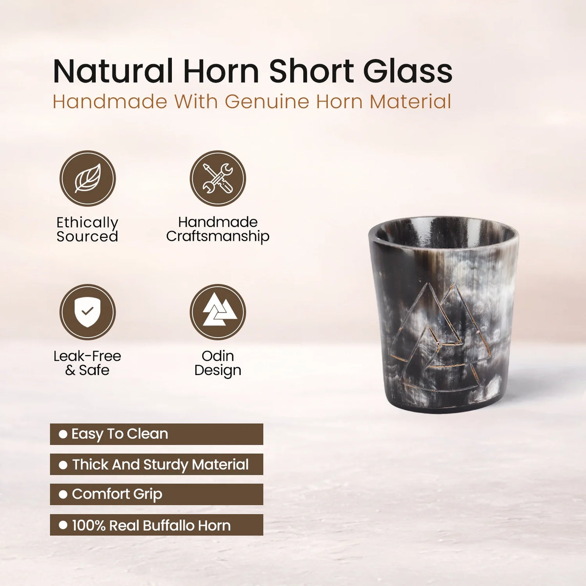 Odin Real Horn Shot Glasses | Set of 4, 8 or 12
