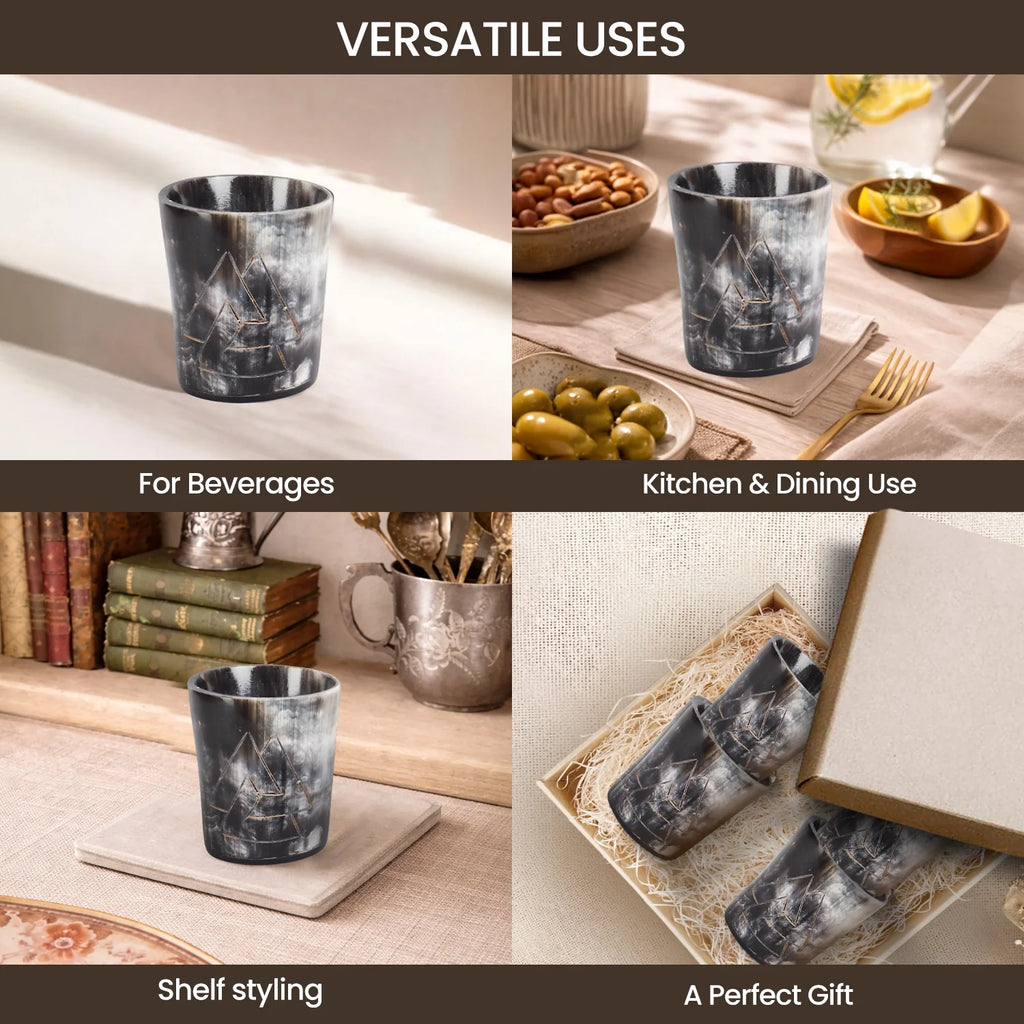 Odin Real Horn Shot Glasses | Set of 4, 8 or 12