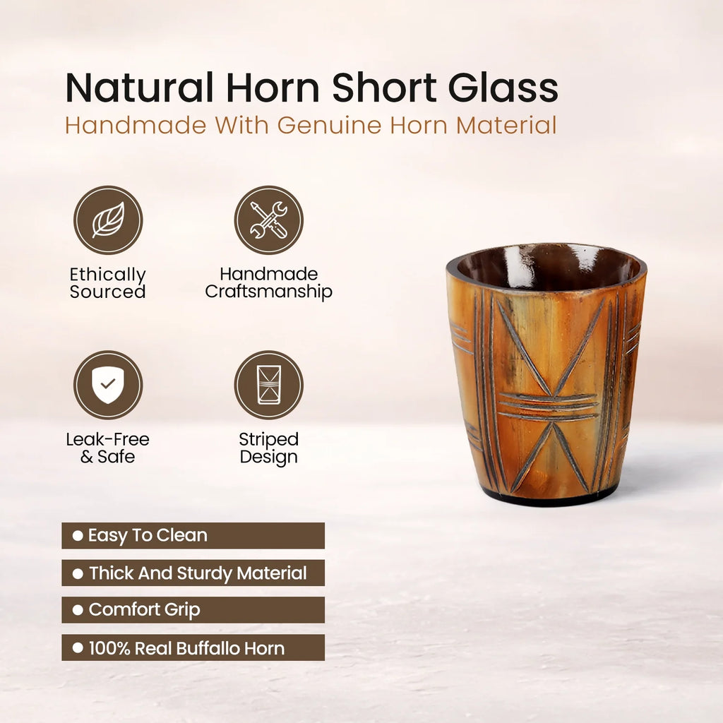 Crossroad Real Horn Shot Glasses | Set of 4, 8 or 12