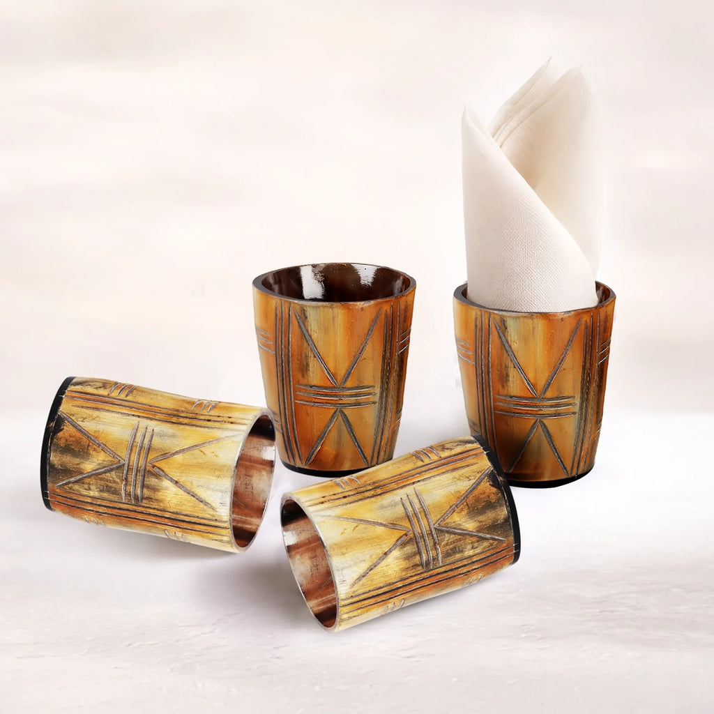 Crossroad Real Horn Shot Glasses | Set of 4, 8 or 12
