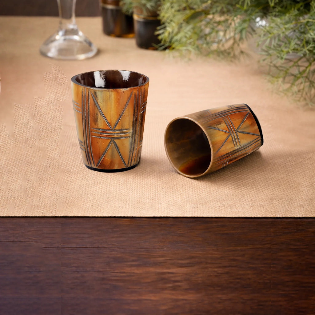 Crossroad Real Horn Shot Glasses | Set of 4, 8 or 12