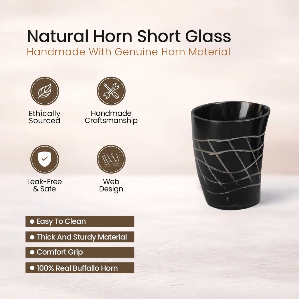 Web Real Horn Shot Glasses | Set of 4, 8 or 12