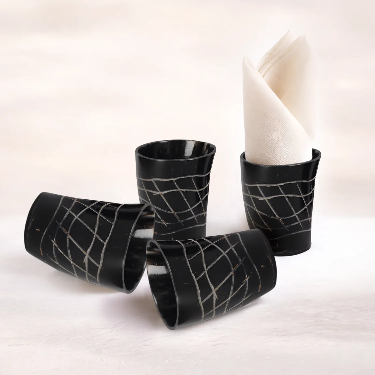 Web Real Horn Shot Glasses | Set of 4, 8 or 12