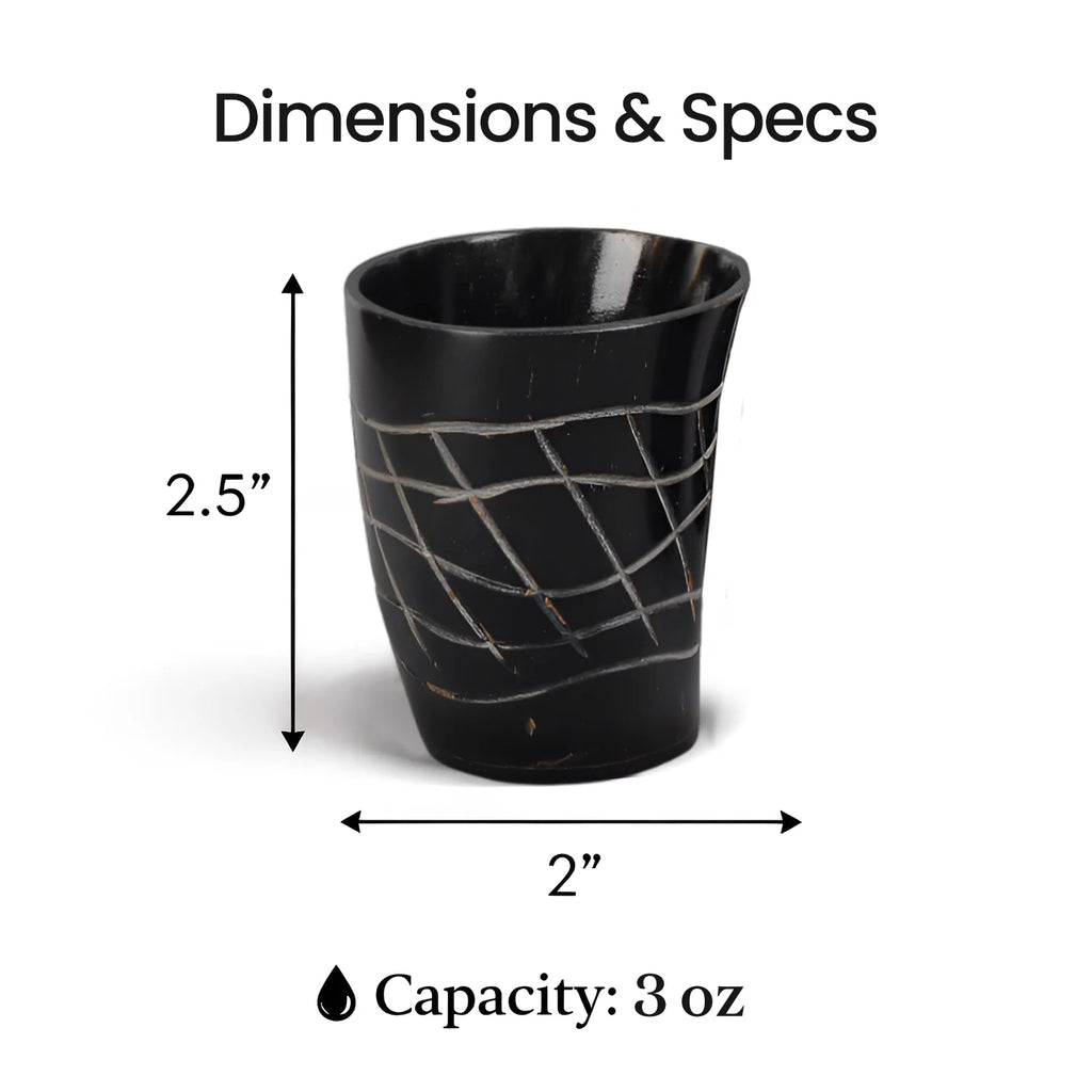 Web Real Horn Shot Glasses | Set of 4, 8 or 12