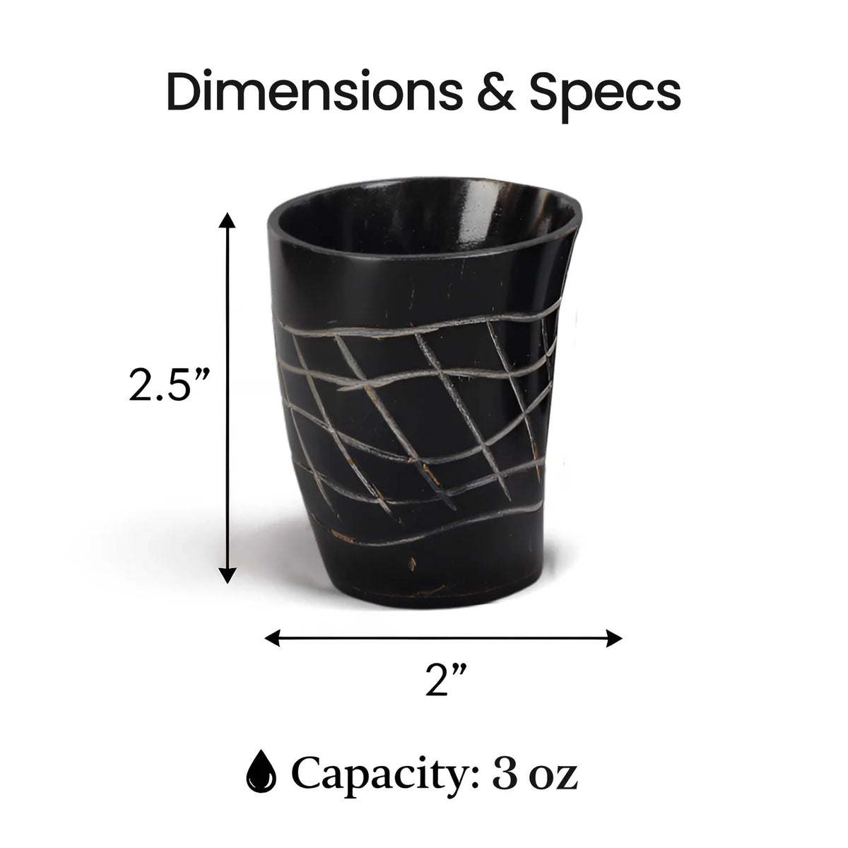 Web Real Horn Shot Glasses | Set of 4, 8 or 12