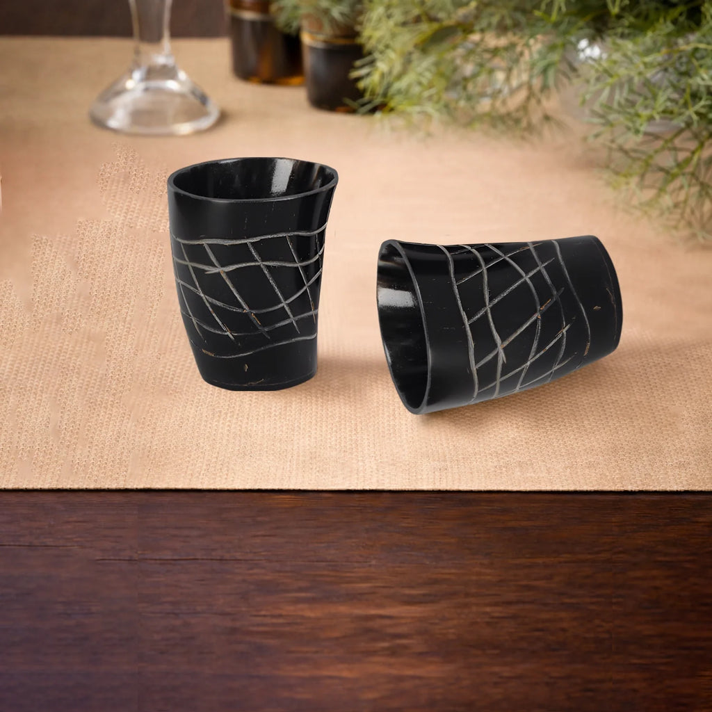 Web Real Horn Shot Glasses | Set of 4, 8 or 12