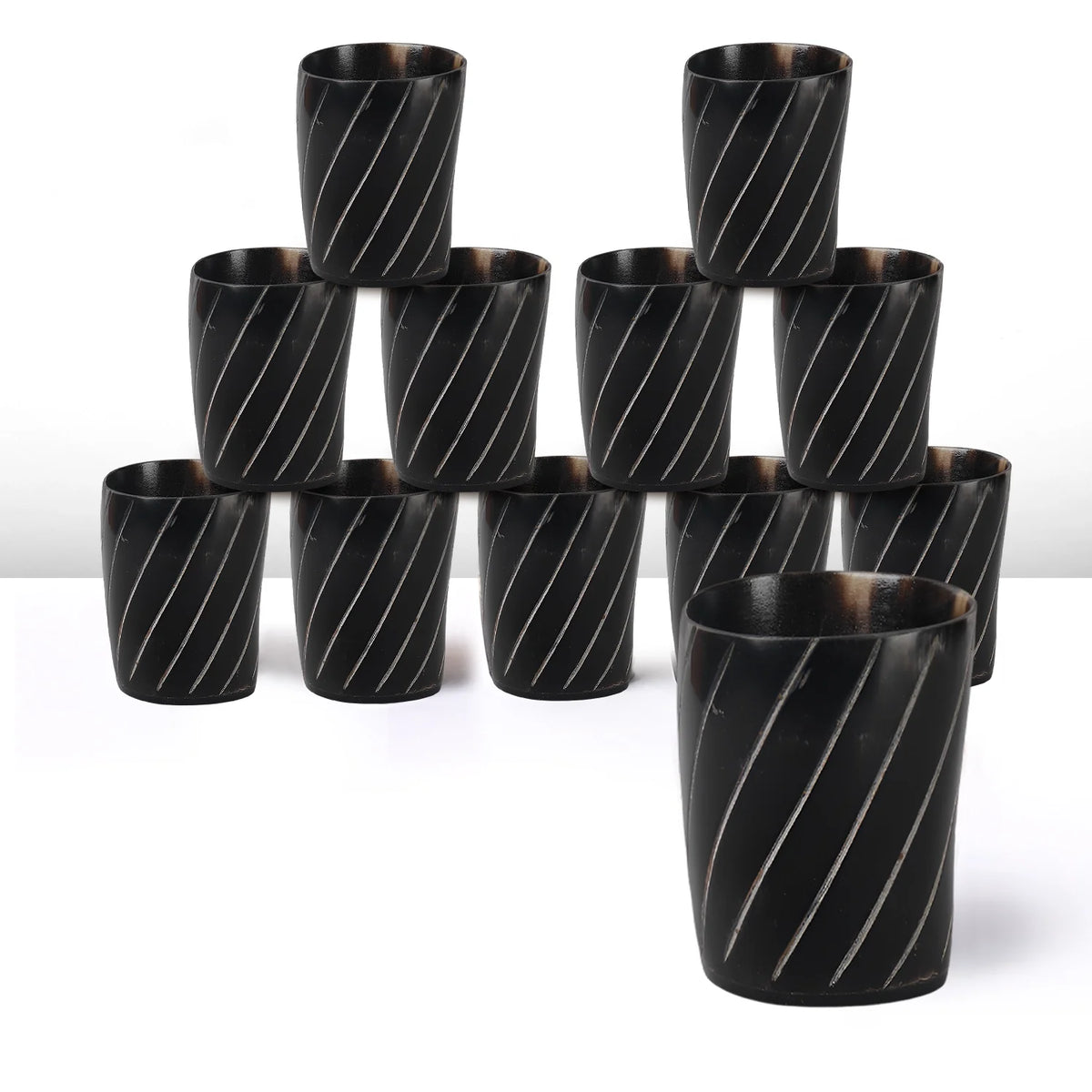 Twist Real Horn Shot Glasses | Set of 4, 8 or 12