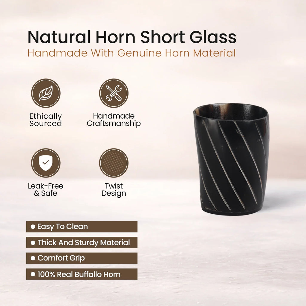 Twist Real Horn Shot Glasses | Set of 4, 8 or 12