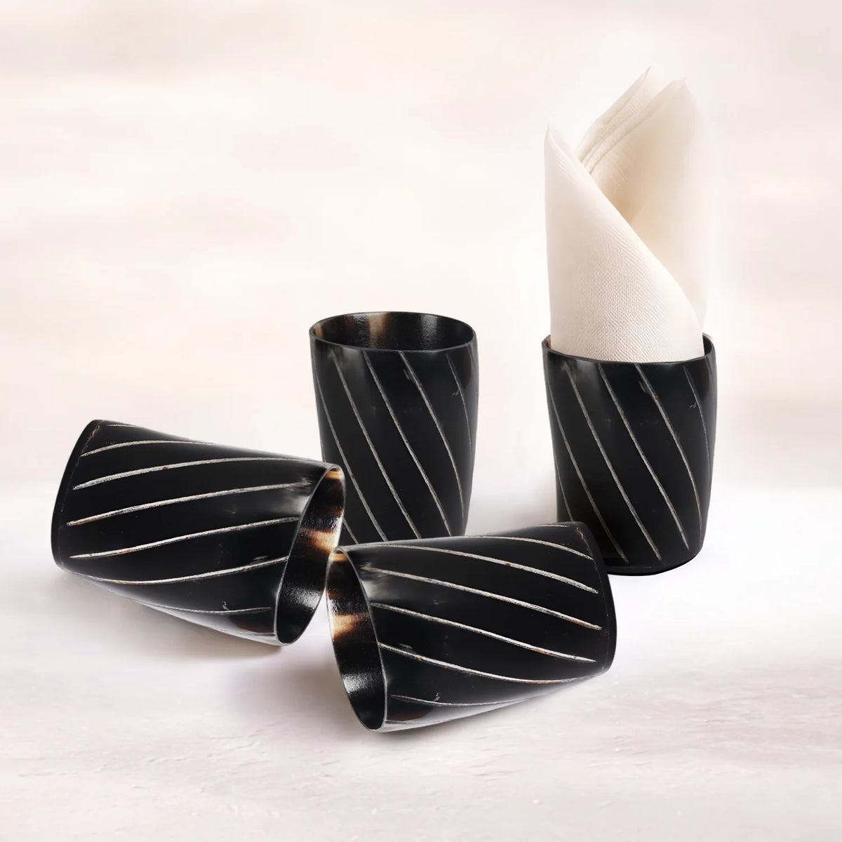 Twist Real Horn Shot Glasses | Set of 4, 8 or 12