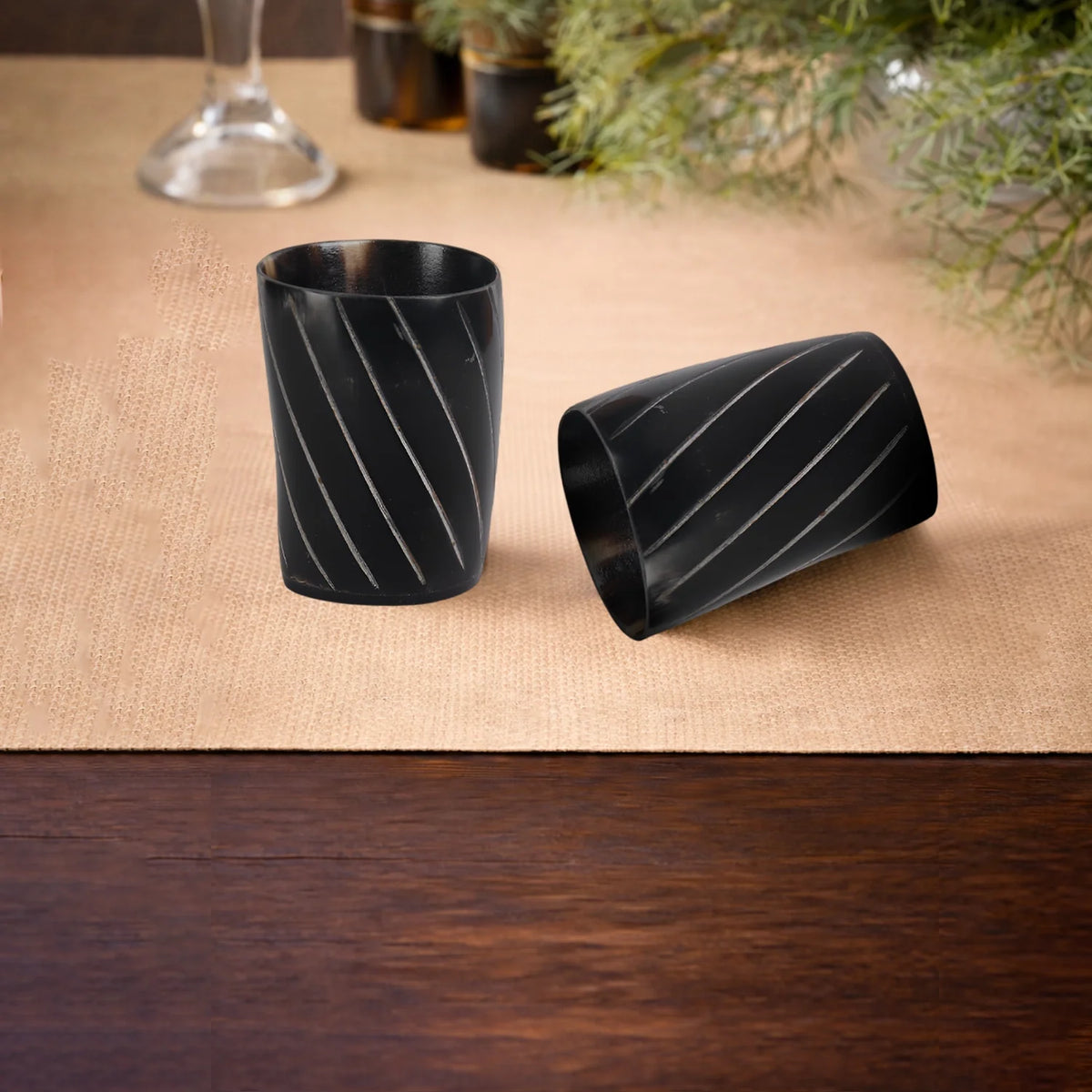 Twist Real Horn Shot Glasses | Set of 4, 8 or 12