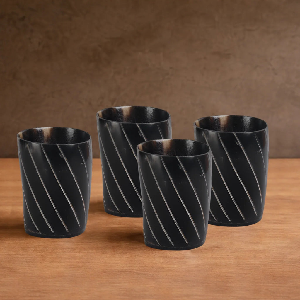 Twist Real Horn Shot Glasses | Set of 4, 8 or 12
