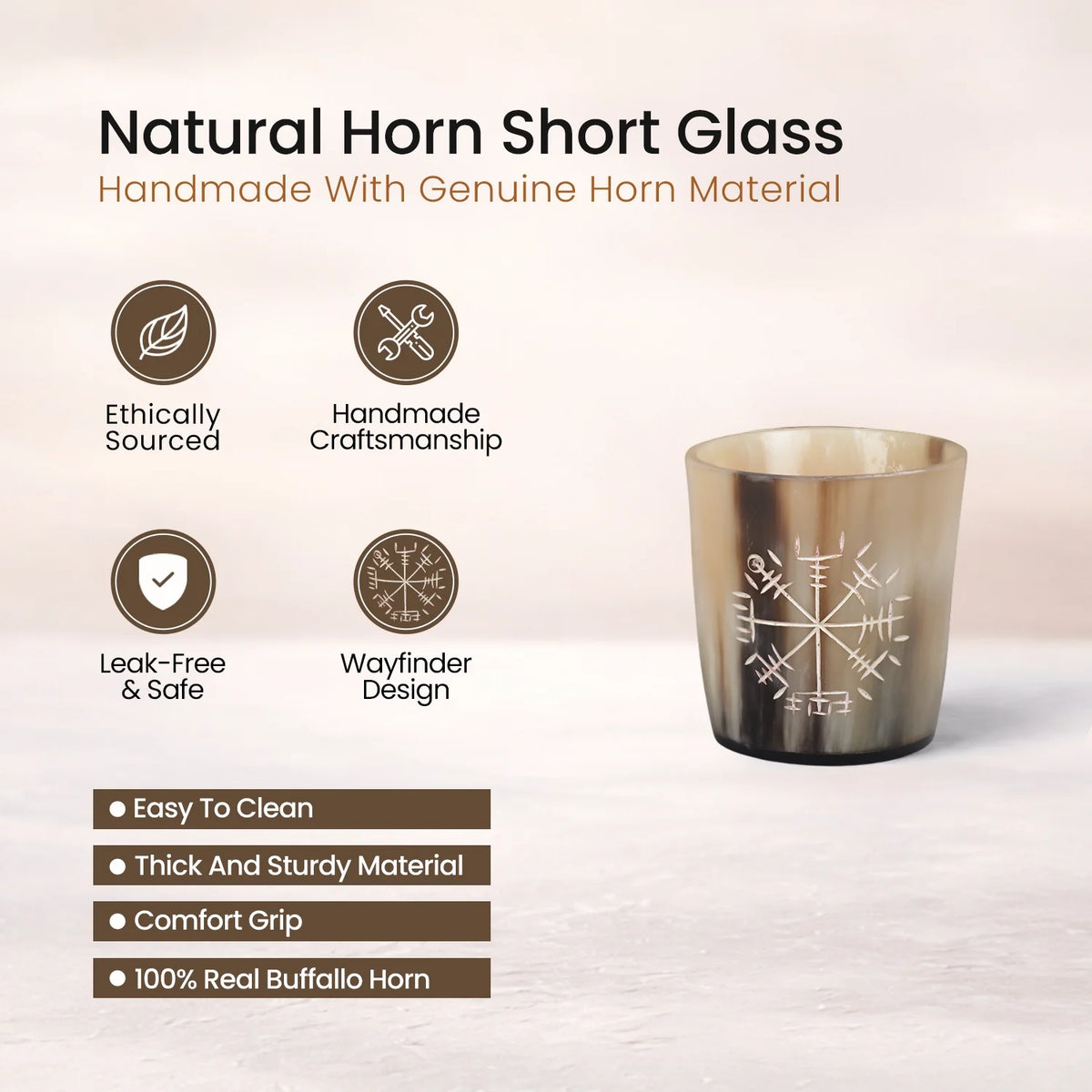 Wayfinder Real Horn Shot Glasses | Set of 4, 8 or 12